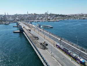 Galata Köprüsü’nde 1. etap çalışmaları tamamlandı