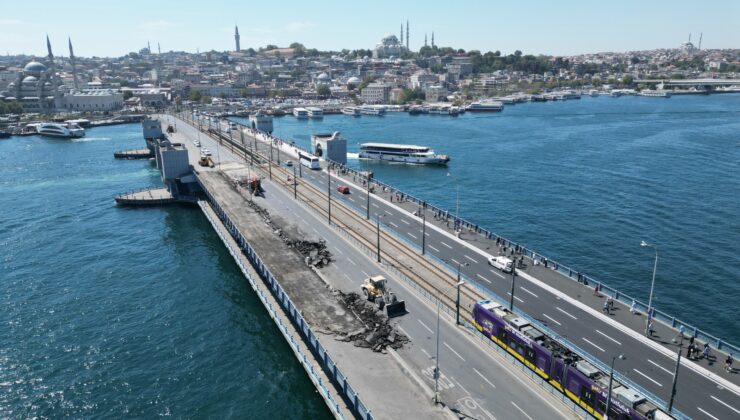 Galata Köprüsü’nde 1. etap çalışmaları tamamlandı